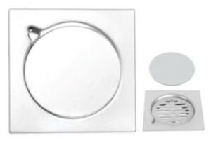 صفاية أرضية مربعة ستيل صافي بغطاء بلاط مخفي – ضمان 5 سنوات